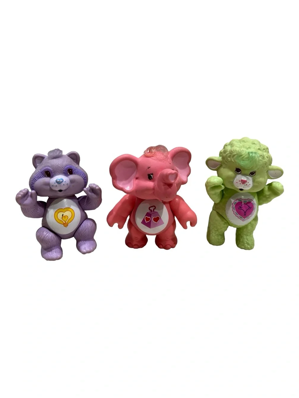Vintage 1980s Care Bears Cloud Car + 3 Care Bear Cousins Figures Kenner AGC